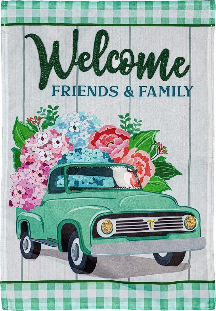 Spring Flower Delivery Garden Flag 2 Sided Applique