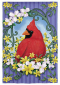 Springtime Cardinal Garden Flag 2 Sided