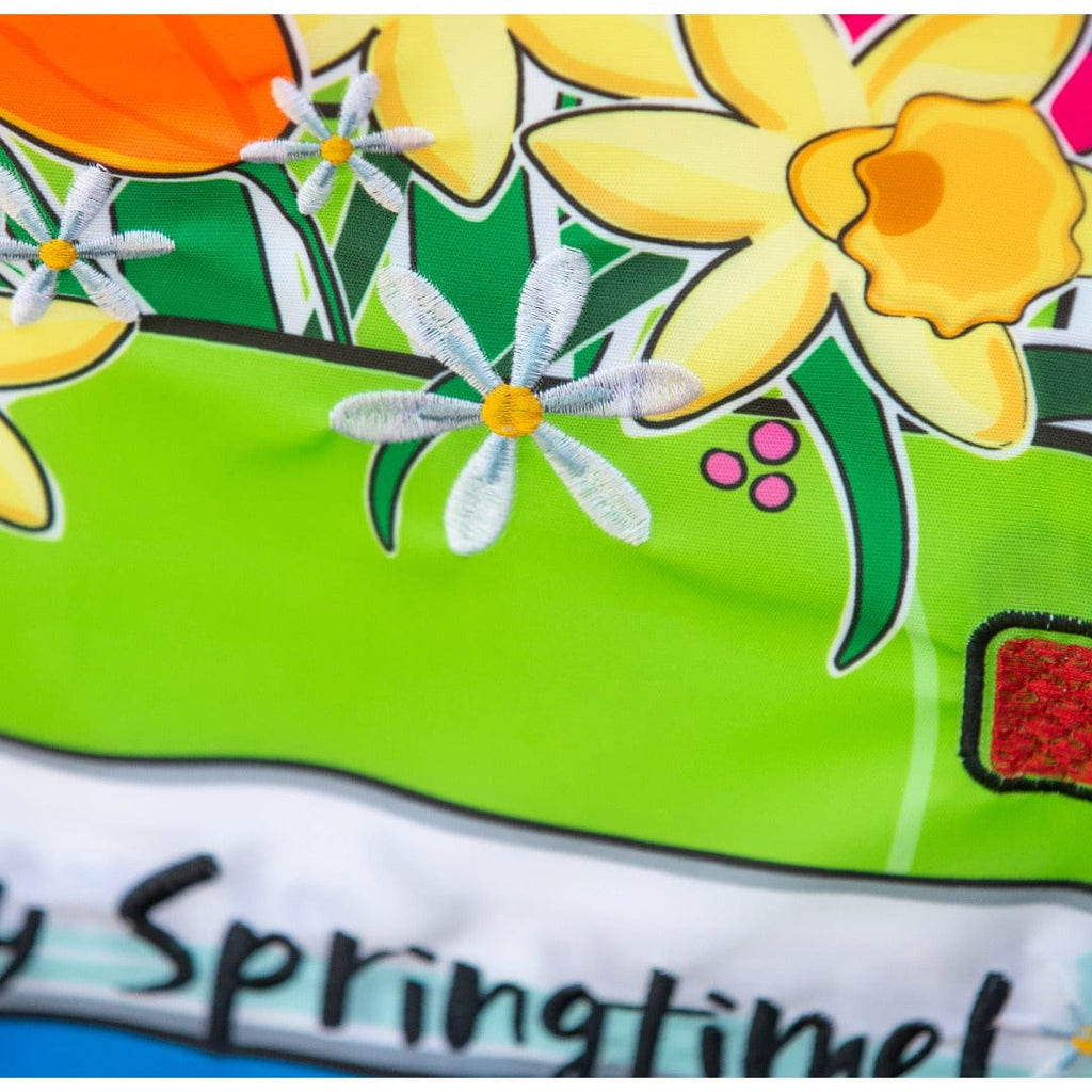 Springtime Truck Garden Flag 2 Sided Applique