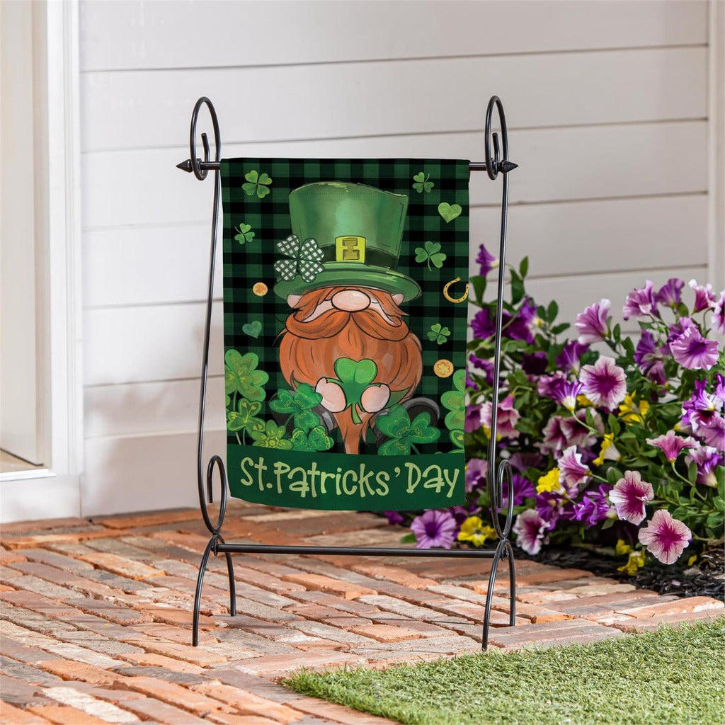 St Patrick's Day Leprechaun 2 Sided Garden Flag