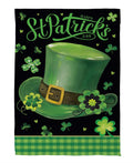St Patricks Day Hat 2 Sided Garden Flag