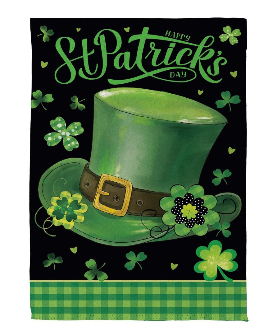 St Patricks Day Hat 2 Sided Garden Flag