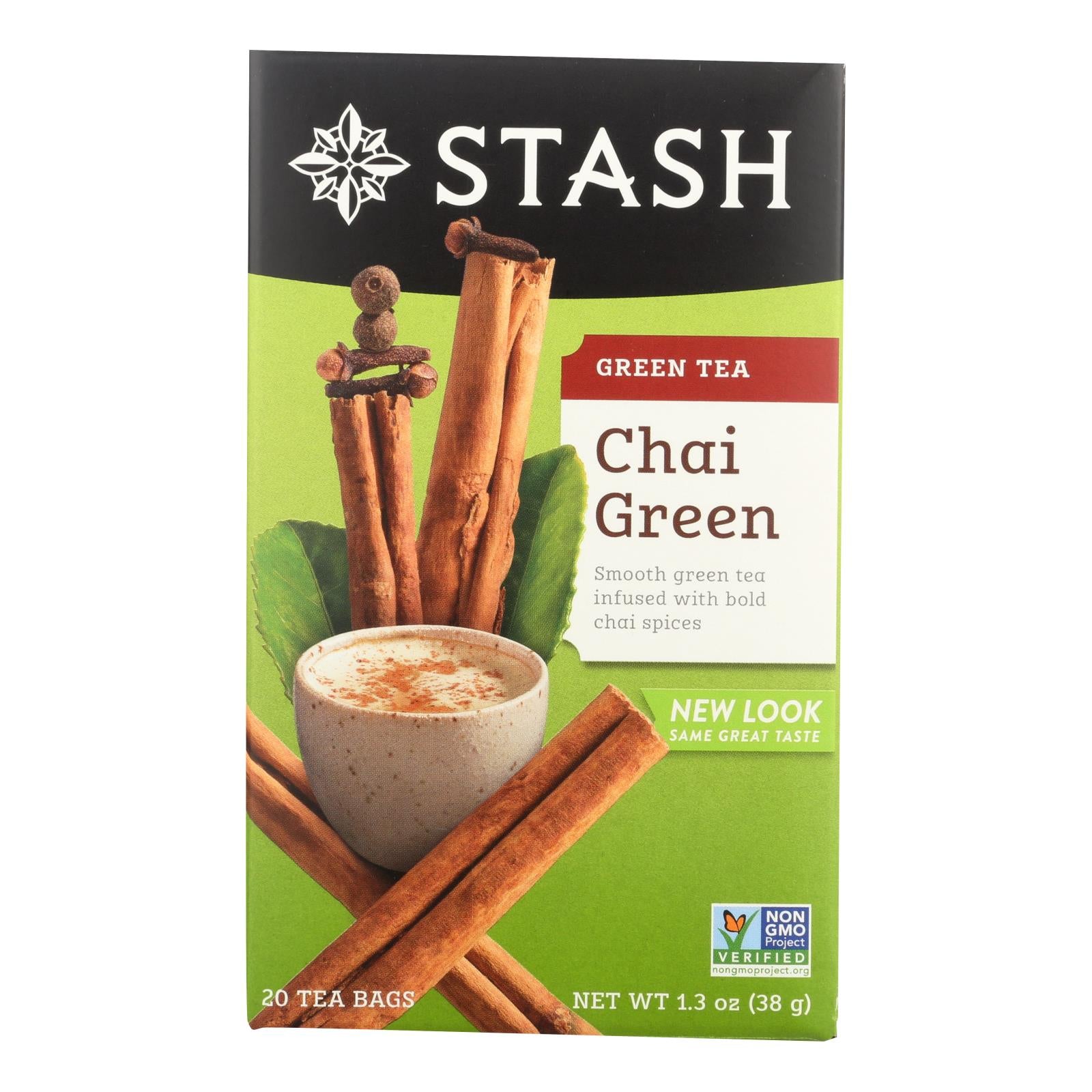 Stash Tea Chai Spiced Green Tea, 20 Bags (Pack of 6)