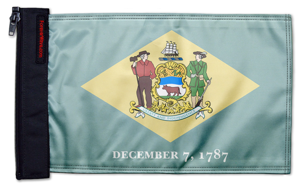 State Flag Delaware 12"x18" Forever Wave Flag for Jeep Wrangler TJ 1996-2006