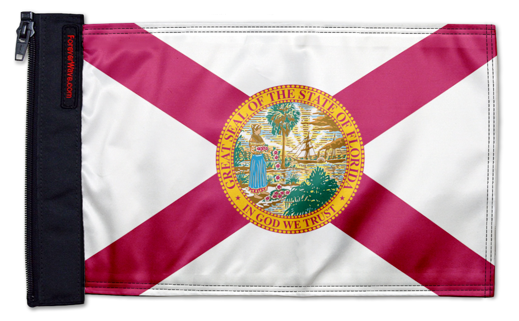 State Flag Florida 12"x18" Forever Wave Flag for Golf Carts