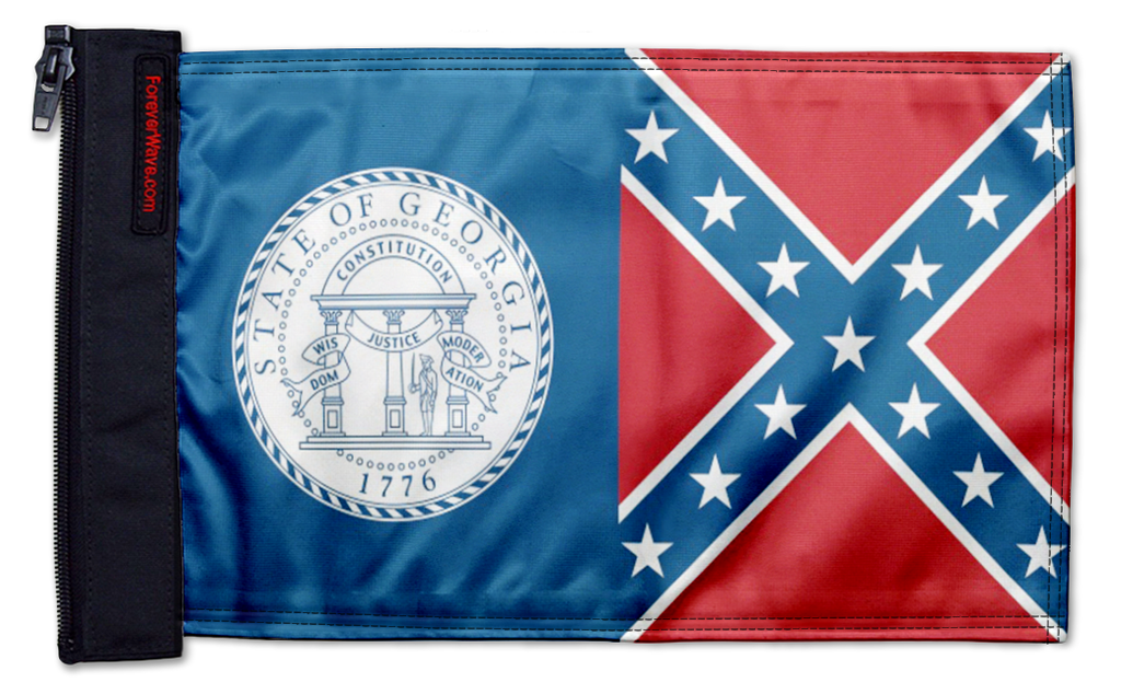 State Flag Georgia Old Style 12"x18" Forever Wave Flag for Jeep Wrangler JK 2-Door 2007-2018