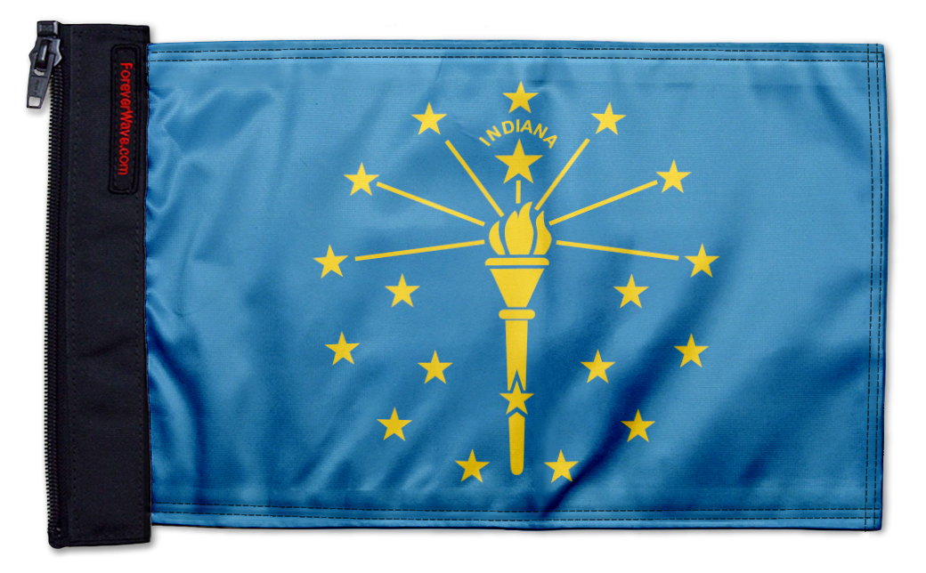 State Flag Indiana 12"x18" Forever Wave Flag for Jeep Wrangler TJ 1996-2006