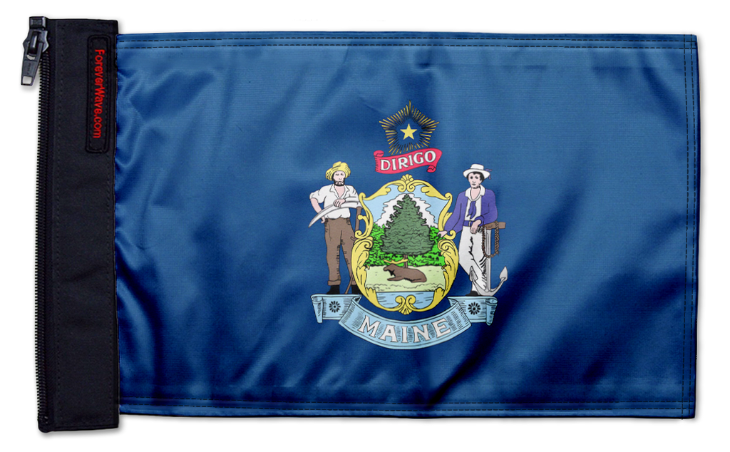 State Flag Maine 12"x18" Forever Wave Flag for Jeep Wrangler YJ 1986-1995