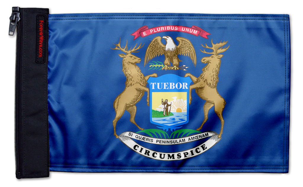 State Flag Michigan 12"x18" Forever Wave Flag for Jeep Wrangler TJ 1996-2006