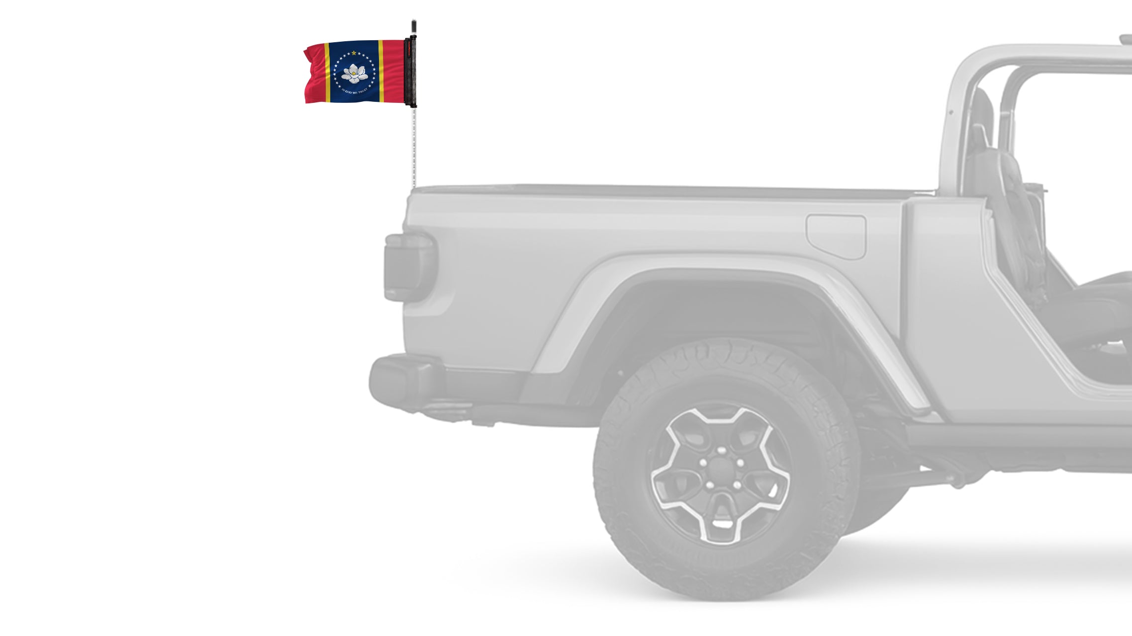 State Flag Mississippi Old Style 12"x18" Forever Wave Flag for Jeep Wrangler JK 2-Door 2007-2018
