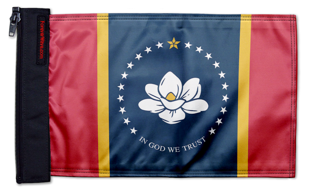 State Flag Mississippi Old Style 12"x18" Forever Wave Flag for Jeep Wrangler LJ 2003-2006