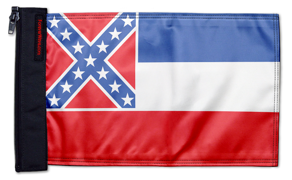 State Flag Mississippi 12"x18" Forever Wave Flag for Jeep Wrangler JK 2-Door 2007-2018