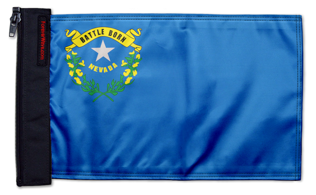 State Flag Nevada 12"x18" Forever Wave Flag for Jeep Wrangler JK 2-Door 2007-2018