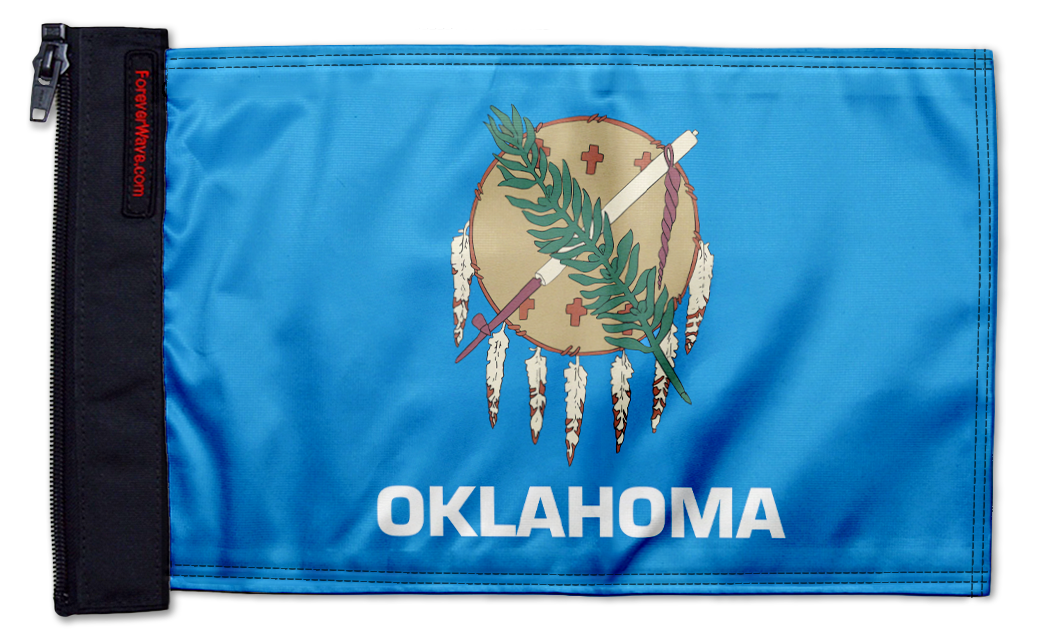 State Flag Oklahoma 12"x18" Forever Wave Flag for Jeep Wrangler TJ 1996-2006