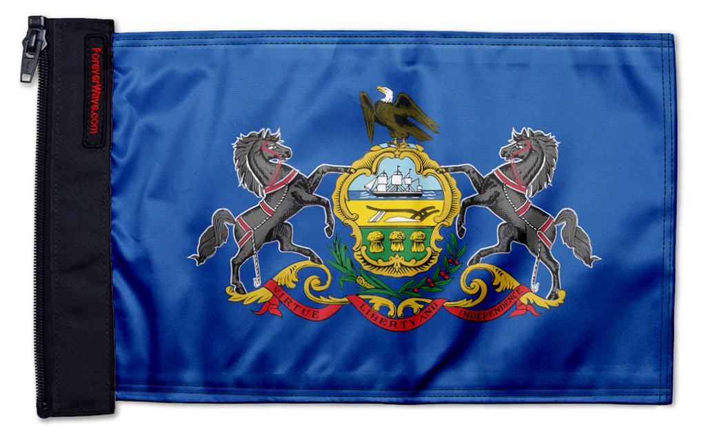State Flag Pennsylvania 12"x18" Forever Wave Flag for Jeep Wrangler LJ 2003-2006