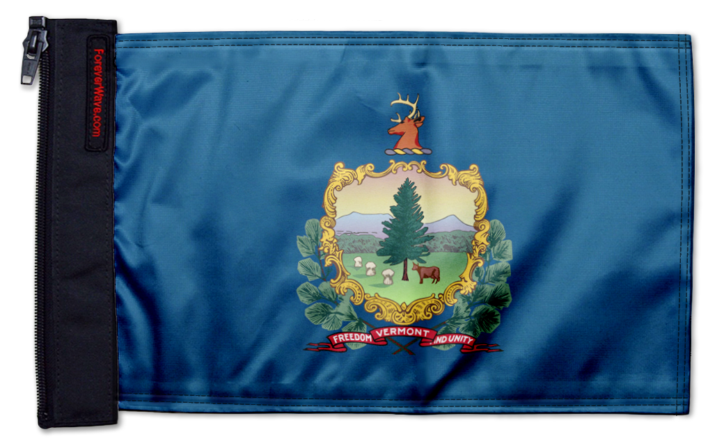 State Flag Vermont 12"x18" Forever Wave Flag for Jeep Wrangler JK 2-Door 2007-2018