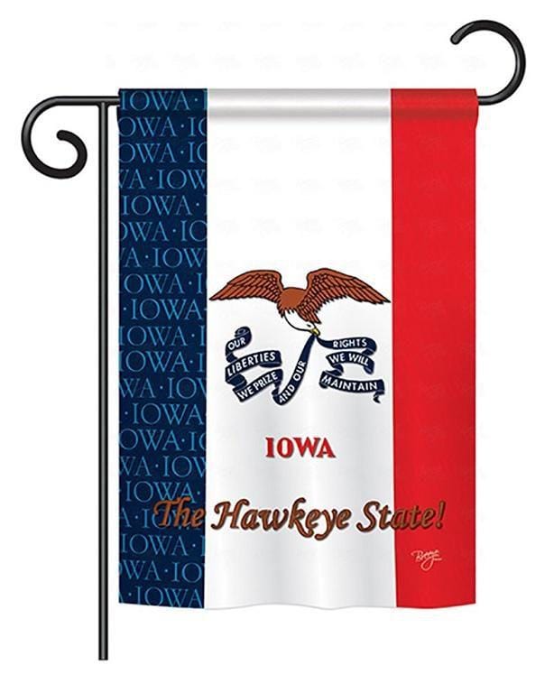 State of Iowa Garden Flag 2 Sided The Hawkeye State