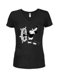 Steamboat Whistle Juniors V Neck T-Shirt