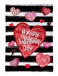 Striped Hearts 2 Sided Garden Flag