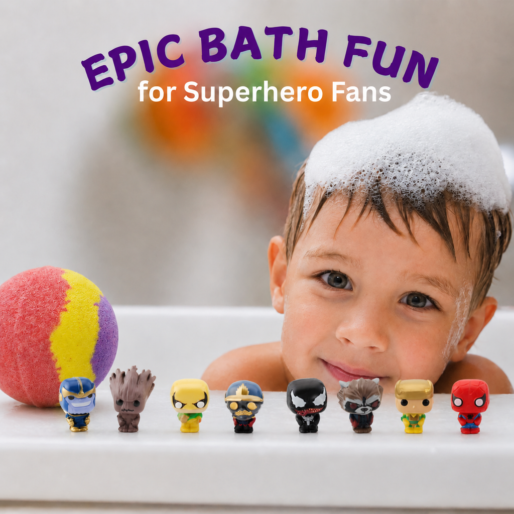 EvolutionUSA 1pc Epic Superhero Bath Bombs for Kids