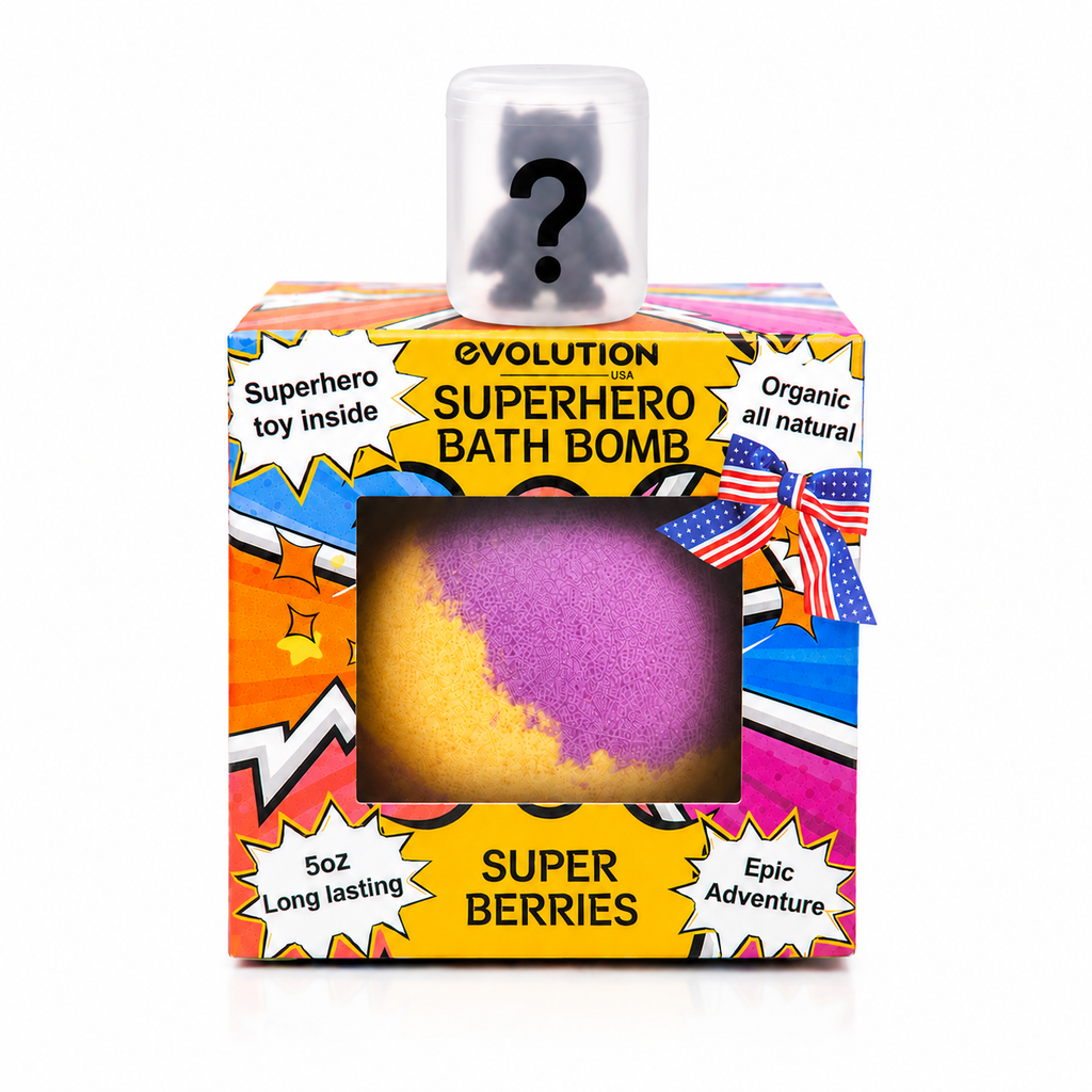 EvolutionUSA 1pc Epic Superhero Bath Bombs for Kids