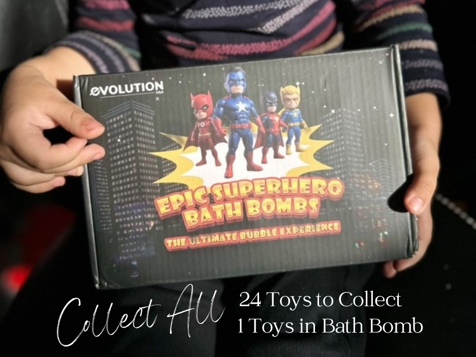 EvolutionUSA 6pc Epic Superhero Bath Bombs for Kids