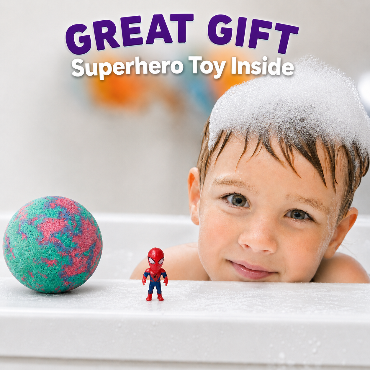 EvolutionUSA 6pc Epic Superhero Bath Bombs for Kids