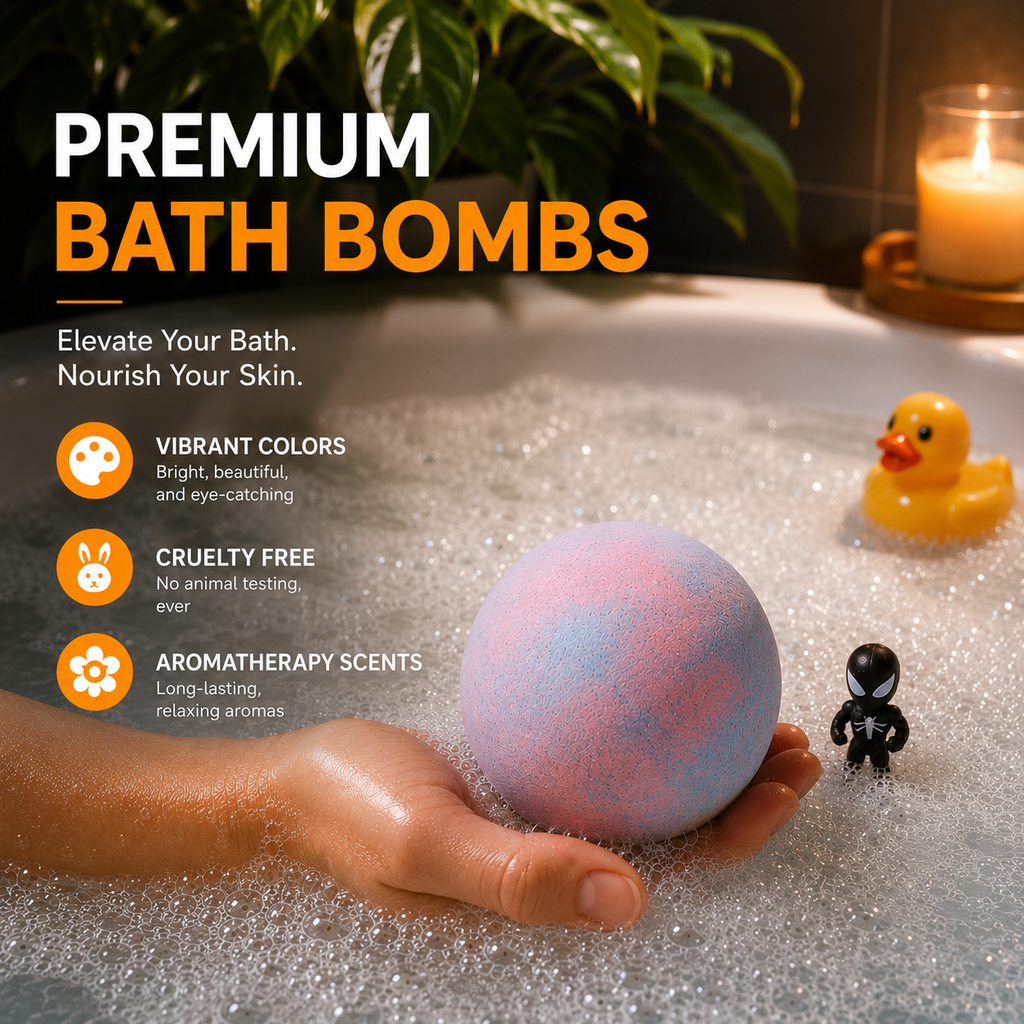 EvolutionUSA 6pc Epic Superhero Bath Bombs for Kids