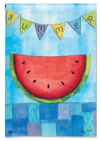 Summer Slice Garden Flag Watermelon