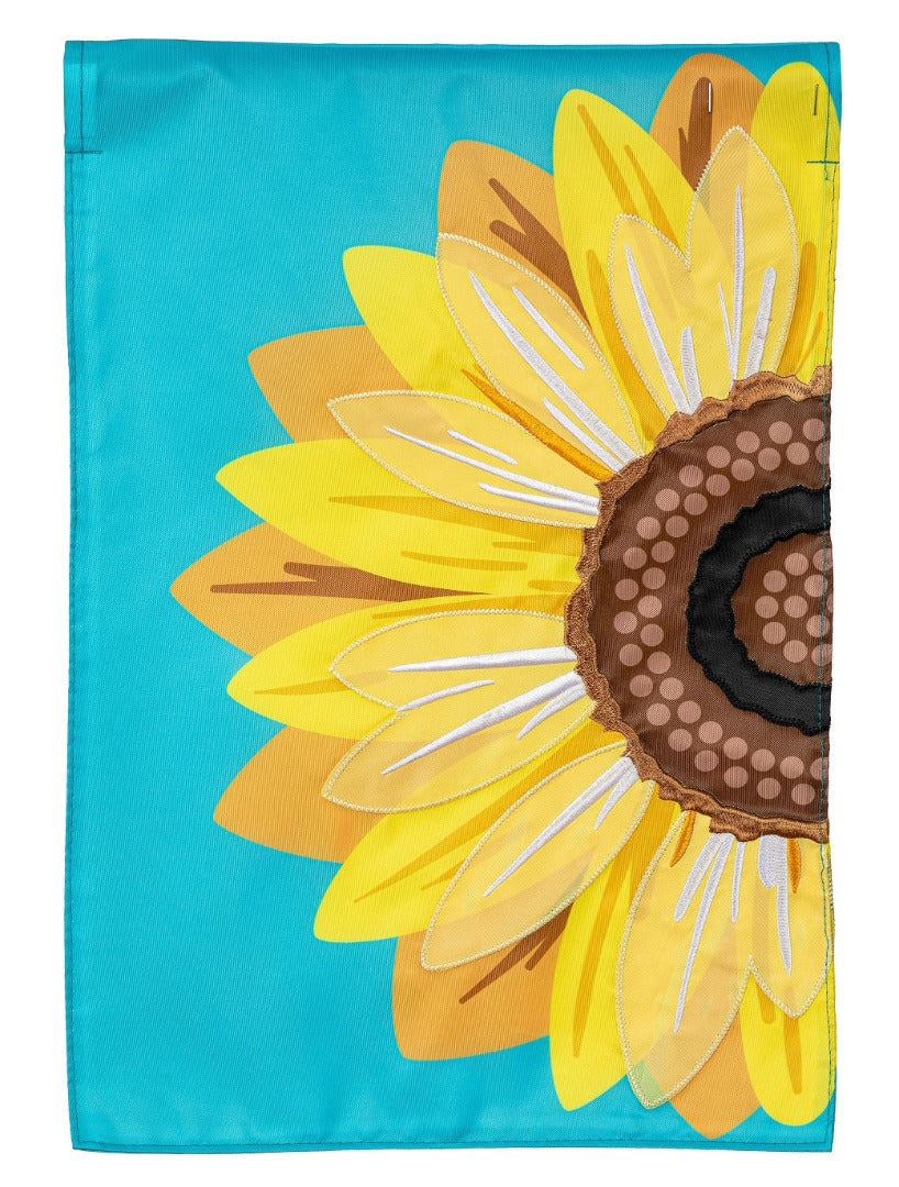 Sunflower 2 Sided Applique Garden Flag