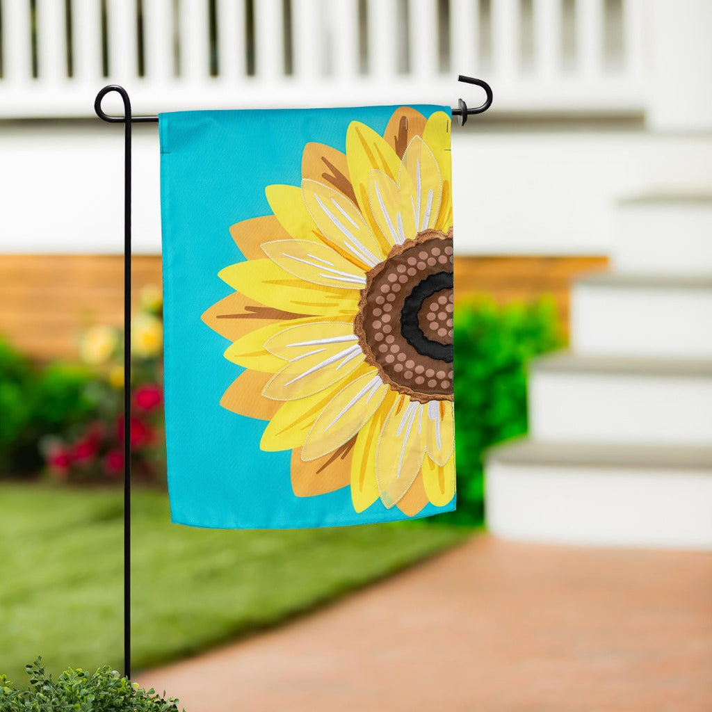Sunflower 2 Sided Applique Garden Flag