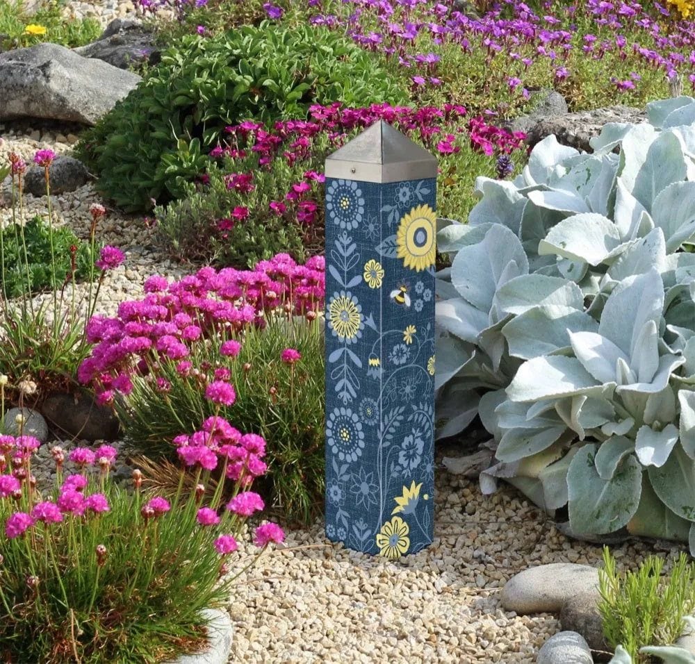 Sunflower Bee Art Peace Pole 20 Inches Tall Jennifer Brinley
