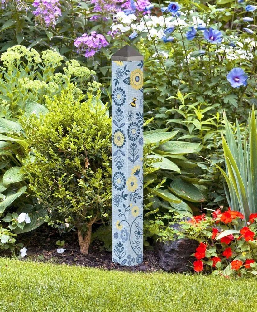 Sunflower Bee Art Pole 40 Inches Tall Welcome Jennifer Brinley