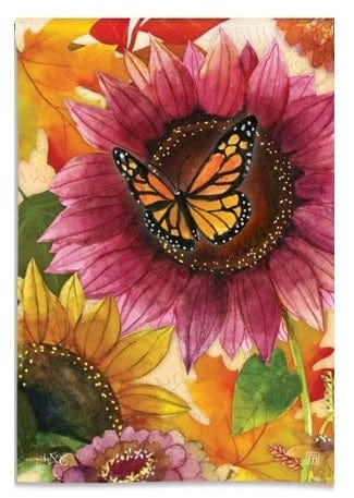 Sunflower Butterfly Garden Flag Monarch