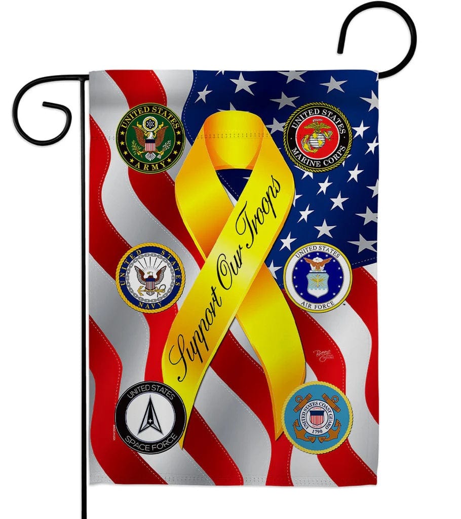 Support Our Troops Garden Flag 2 Sided