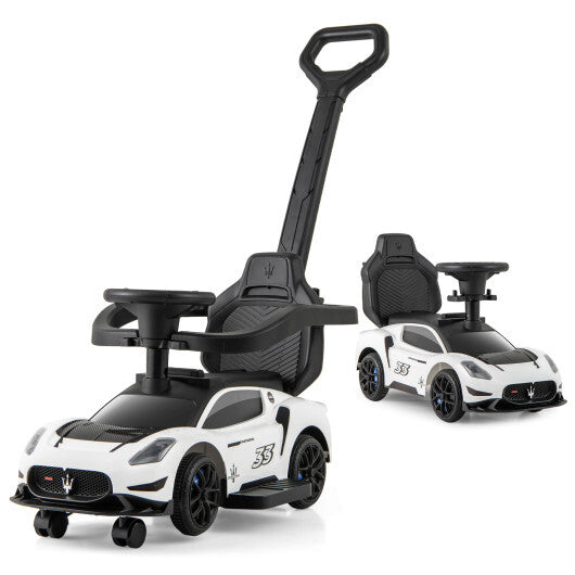 3-in-1 Ride on Push Car Maserati Licensed Sliding Car with Music-Pink