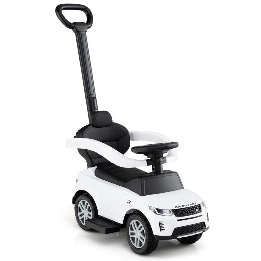 3 in 1 Push Car with Removable Handle and Guardrail for Kids 18-36 Months Old-Red