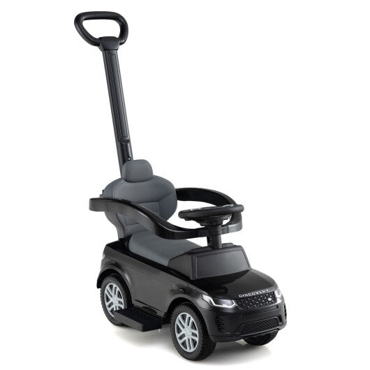 3 in 1 Push Car with Removable Handle and Guardrail for Kids 18-36 Months Old-Red