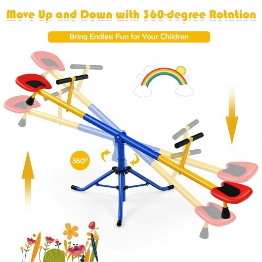 360Rotation Kids Seesaw Swivel Teeter Totter Playground Equipment