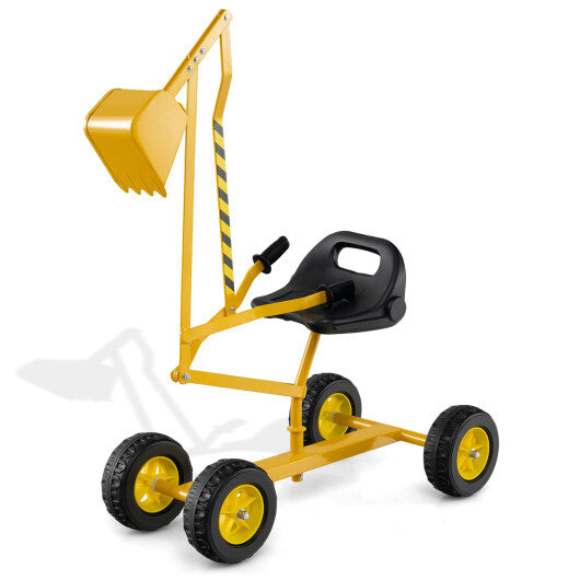 Sand Digger for Kids with 2-Handed Controls and Flexible Shovel-Blue