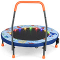 Mini Trampoline Folding Small Rebounder for Kids with Lights-Blue
