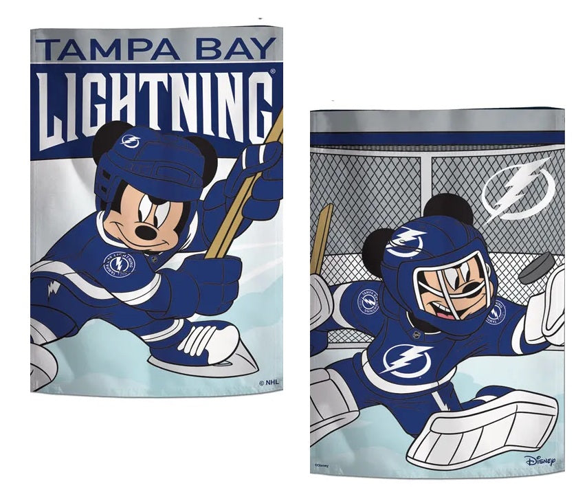 Tampa Bay Lightning Garden Flag 2 Sided Mickey Mouse