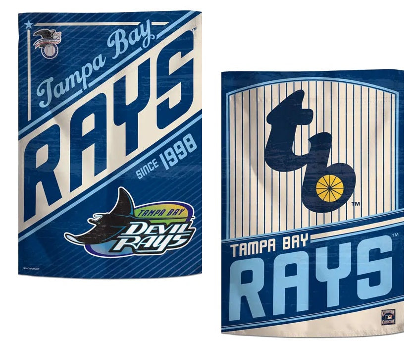 Tampa Bay Rays Garden Flag 2 Sided Classic Logo Pinstripe