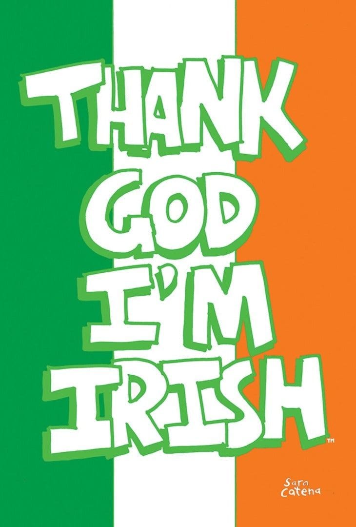 Thank God I'm Irish Garden Flag 2 Sided St Patricks