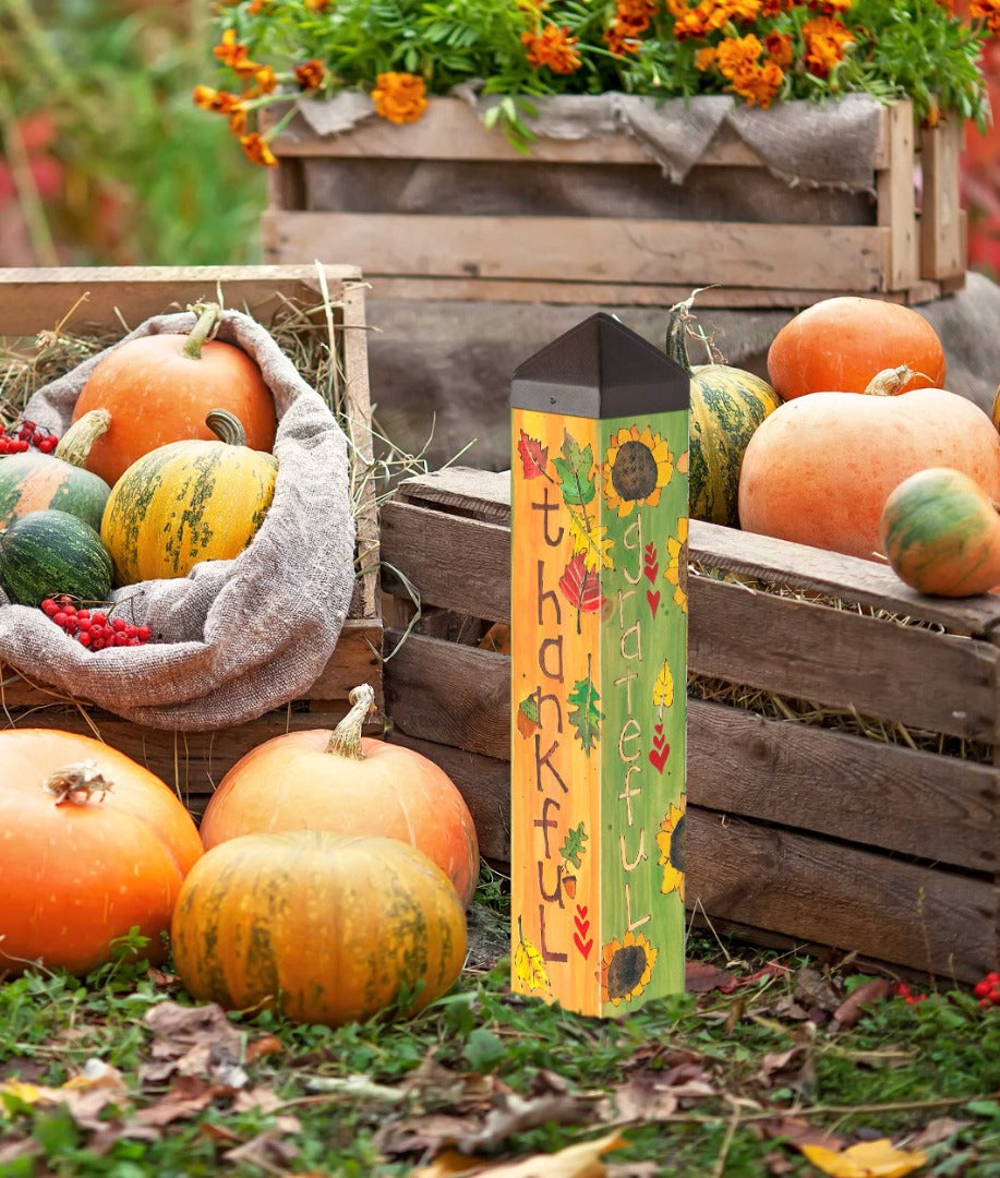 Thankful Grateful Blessed Art Pole 20 Inches