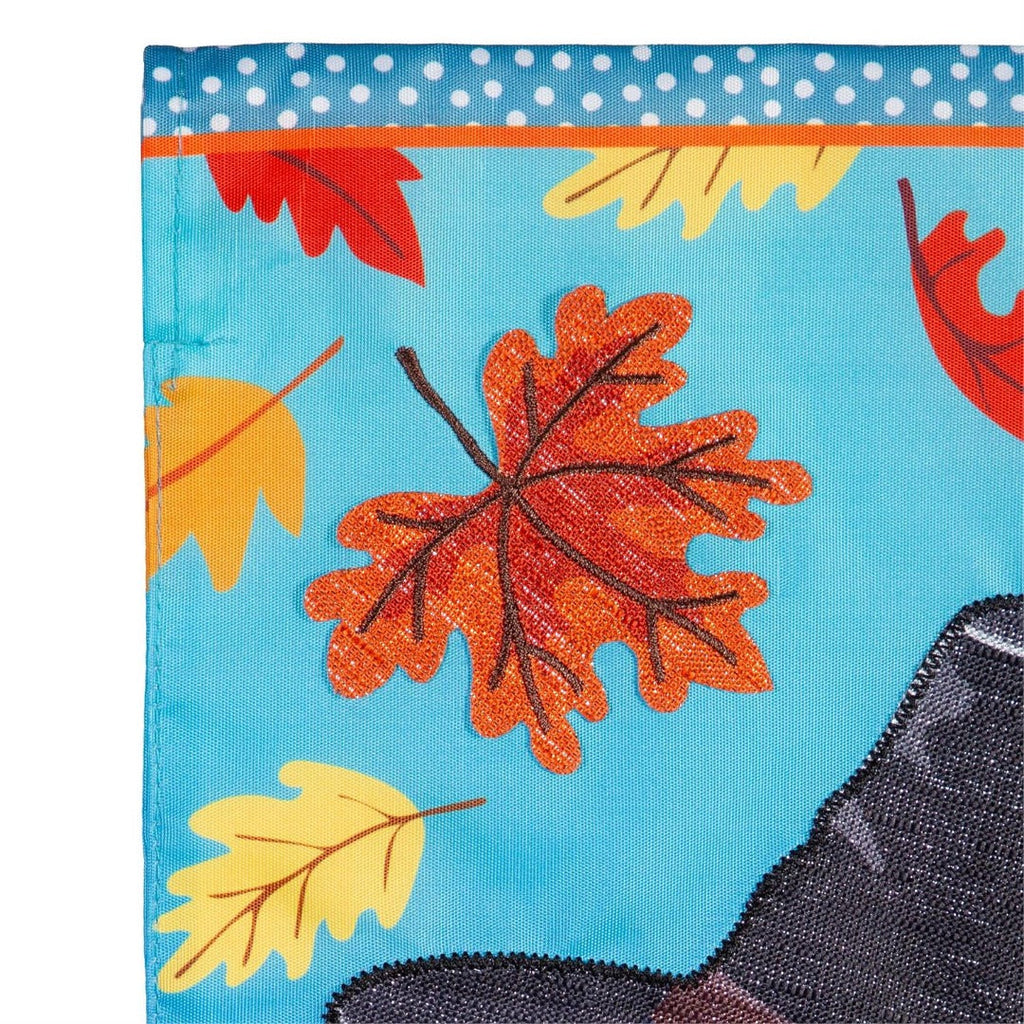 Thanksgiving Turkey Time 2-Sided Applique Garden Flag | 12.5" x 18"