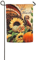 Thanksgiving Woodland Turkey 2 Sided Garden Flag