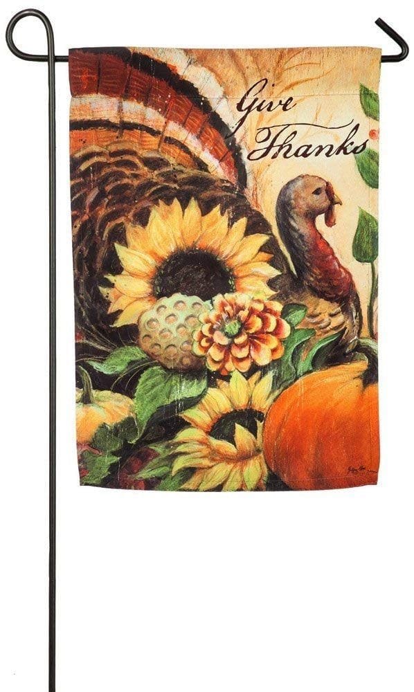 Thanksgiving Woodland Turkey 2 Sided Garden Flag