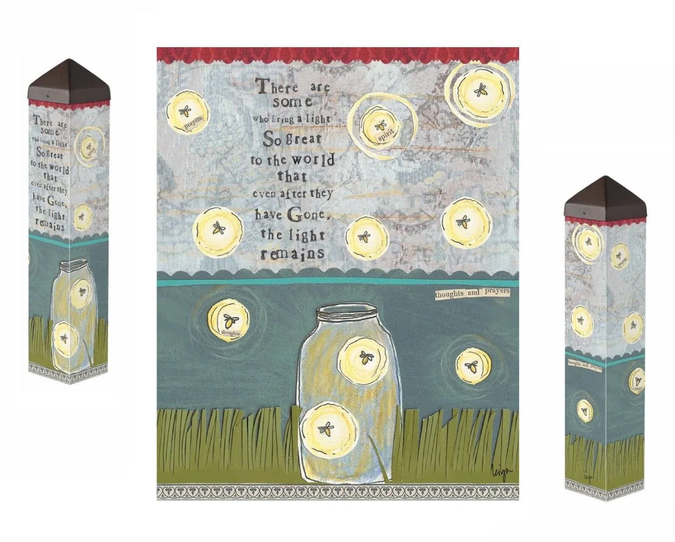 The Light Remains Art Pole 20 Inches Tall Memorial