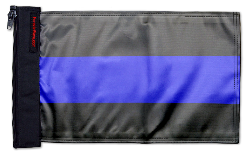 Thin Blue Line 12"x18" Forever Wave Flag for Jeep Wrangler JK 2-Door 2007-2018
